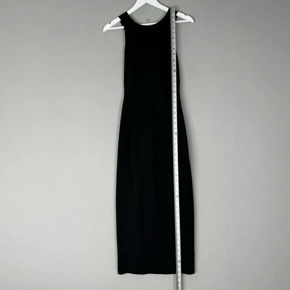 Vintage Ann Taylor Womens Dress 2 Black Midi Knot Y2K Cocktail Evening Formal - Picture 4 of 12